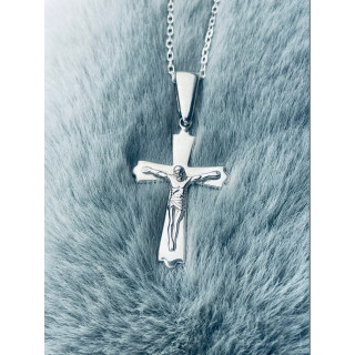 Silber Anhänger Kreuz mit Jesus Christus Erstkommunion Taufe