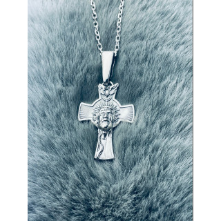 Silber Anhänger Kreuz mit Jesus Christus Erstkommunion Taufe