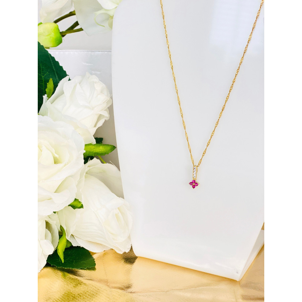 Złota zawieszka wisiorek kwiat