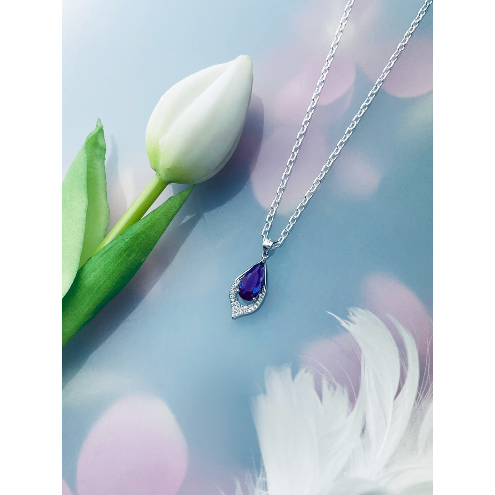 Träne 925 Silber Damen Medaillon Anhänger mit Zirkonia