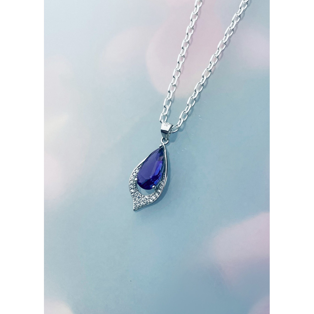 Träne 925 Silber Damen Medaillon Anhänger mit Zirkonia