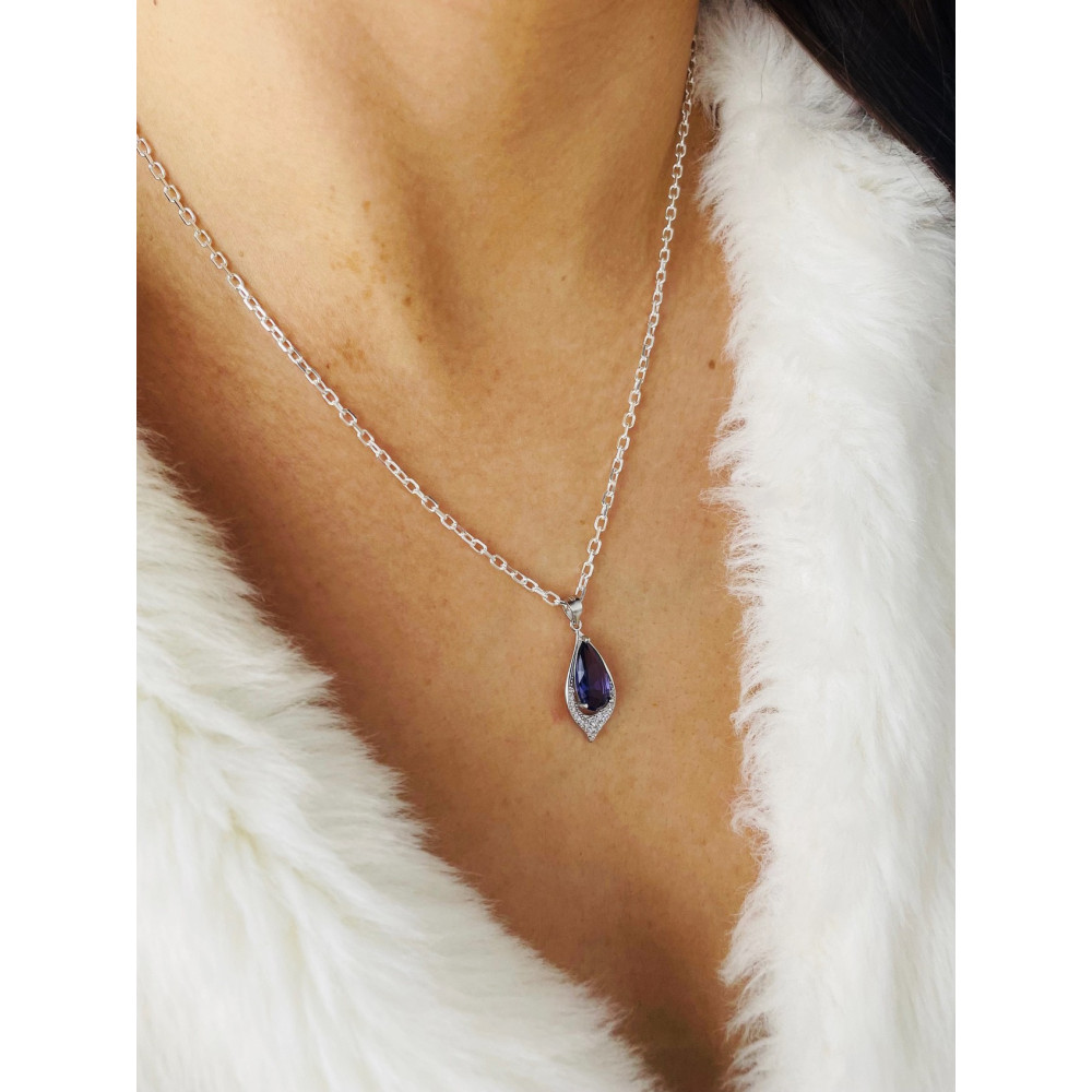 Träne 925 Silber Damen Medaillon Anhänger mit Zirkonia