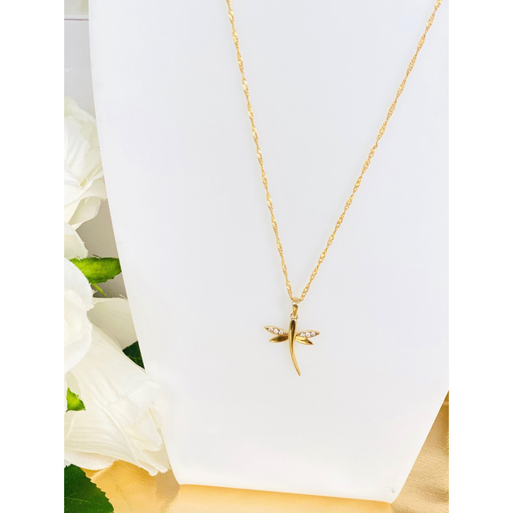 Złota zawieszka wisiorek ważka