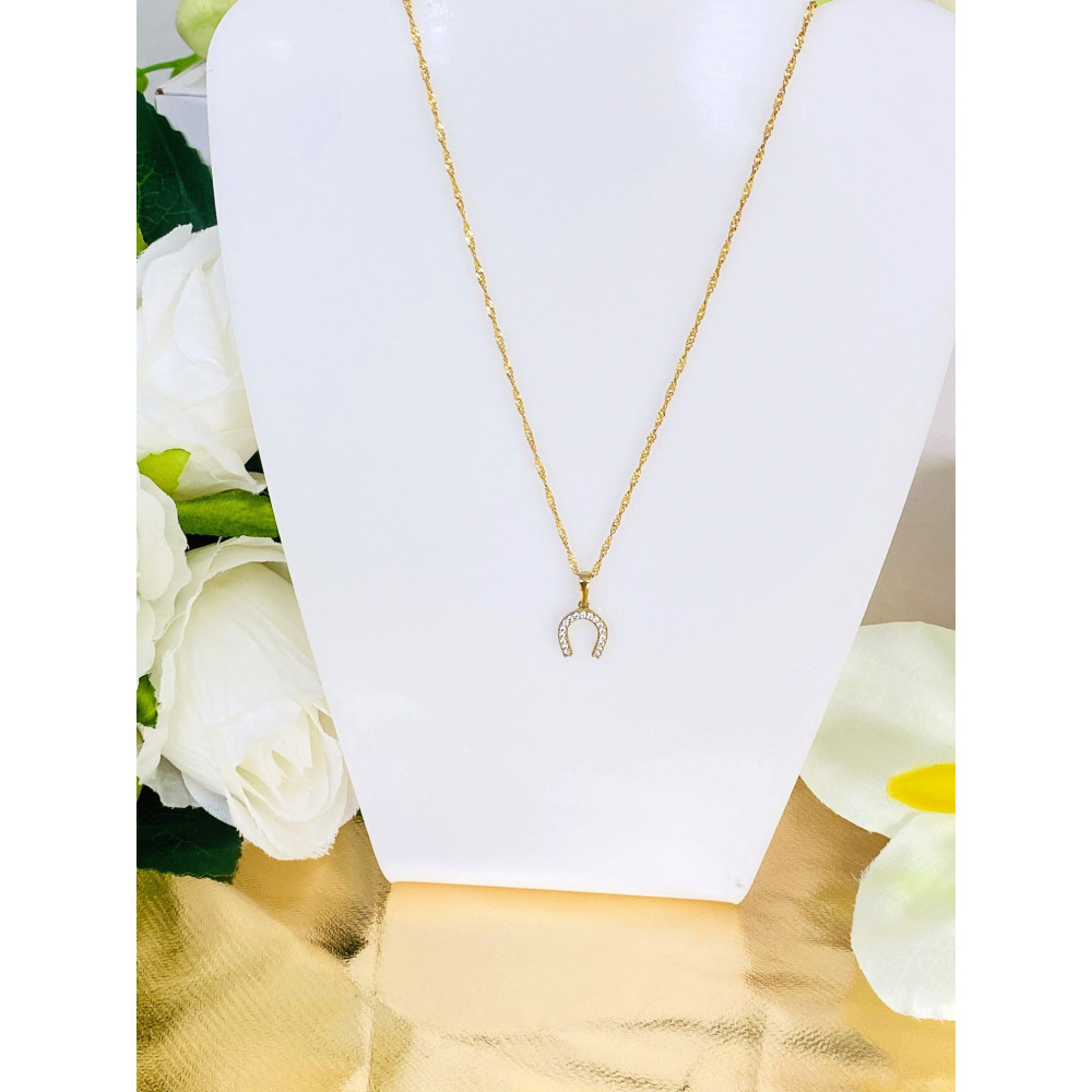 Złota zawieszka wisiorek podkowa