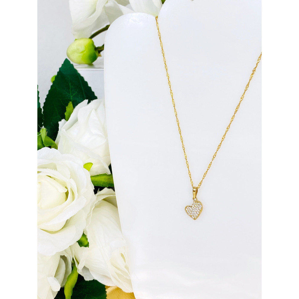 Złota zawieszka wisiorek serce