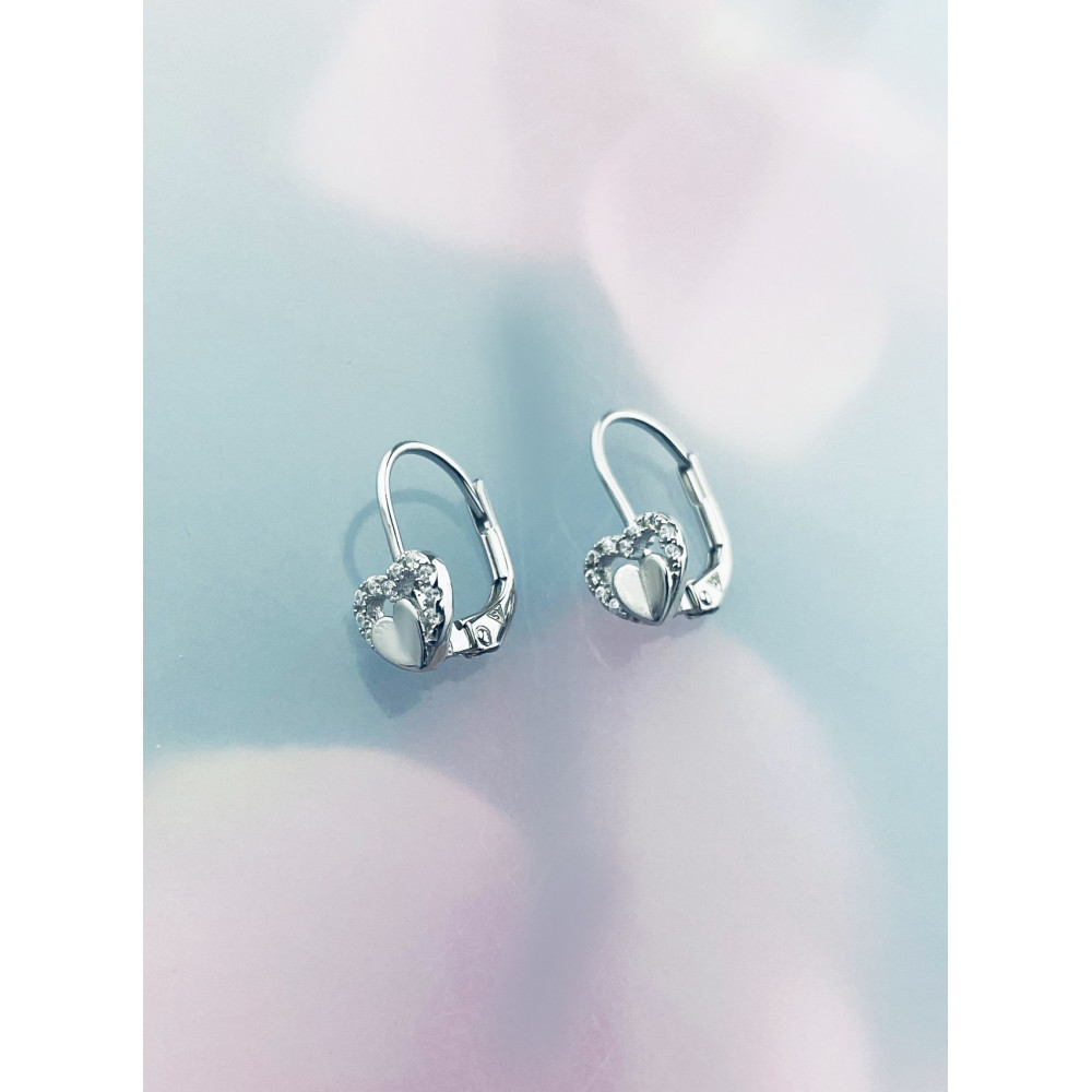 Herz 925 Silber Ohrringe mit Zirkonia
