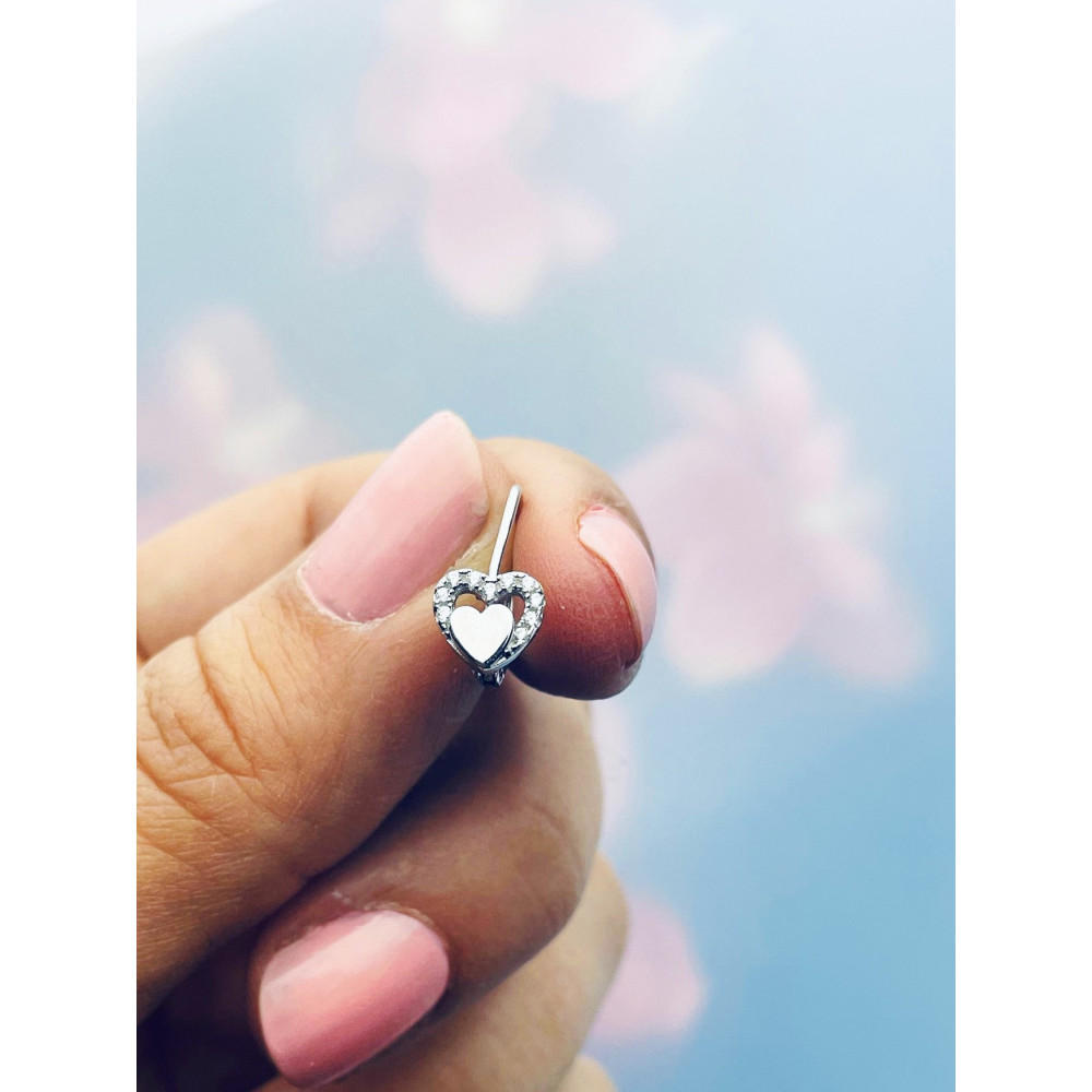 Herz 925 Silber Ohrringe mit Zirkonia