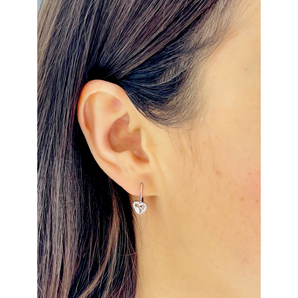 Herz 925 Silber Ohrringe mit Zirkonia