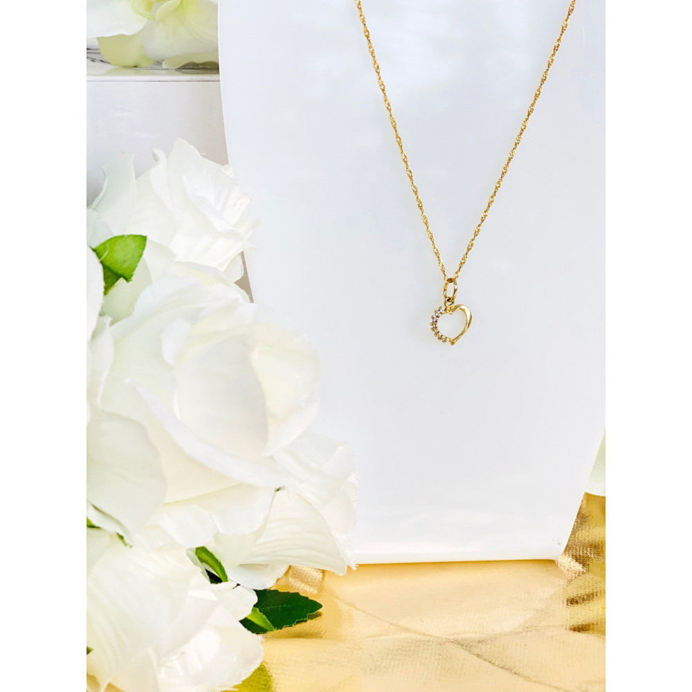 Złota zawieszka wisiorek serce