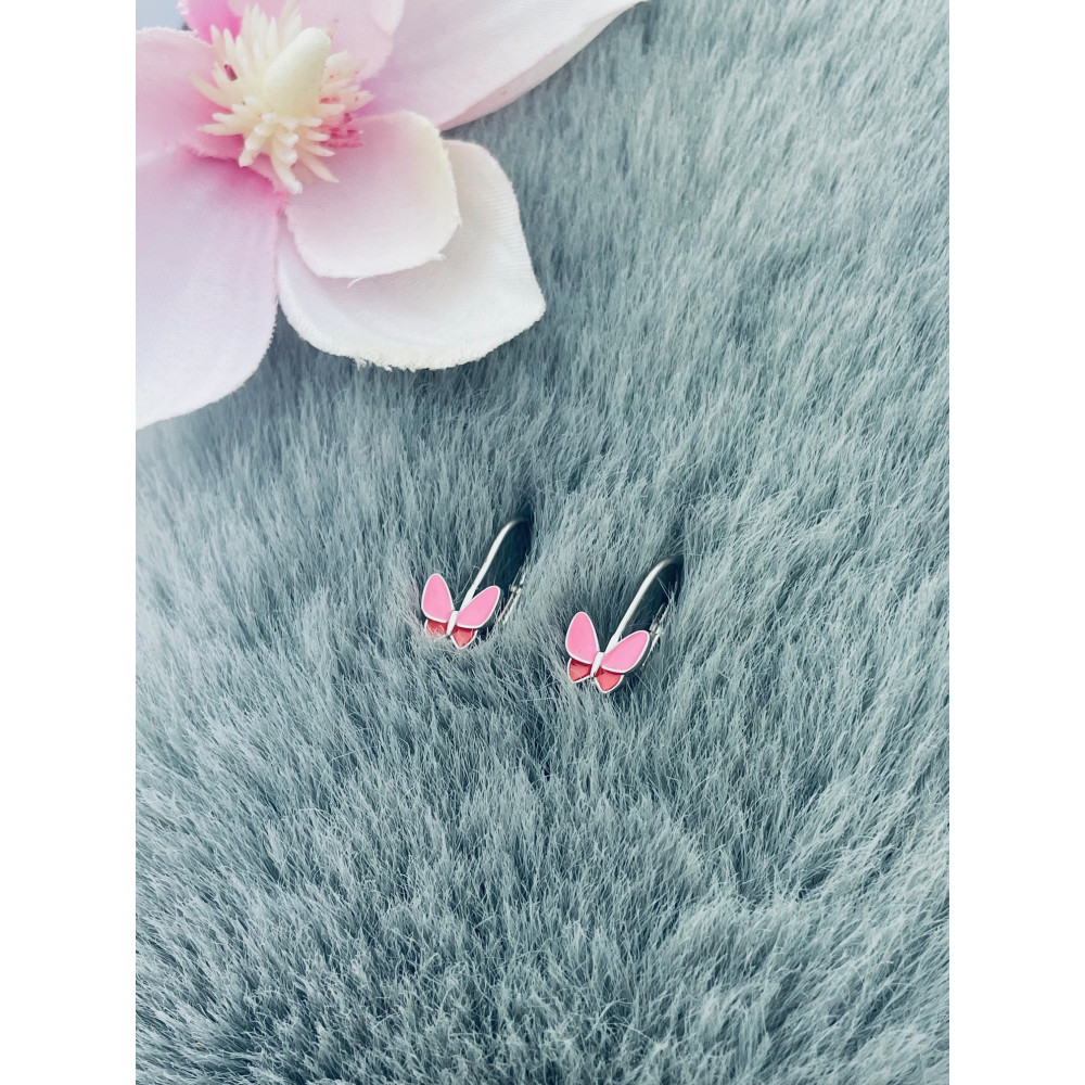 Schmetterling 925 Silber Ohrringe