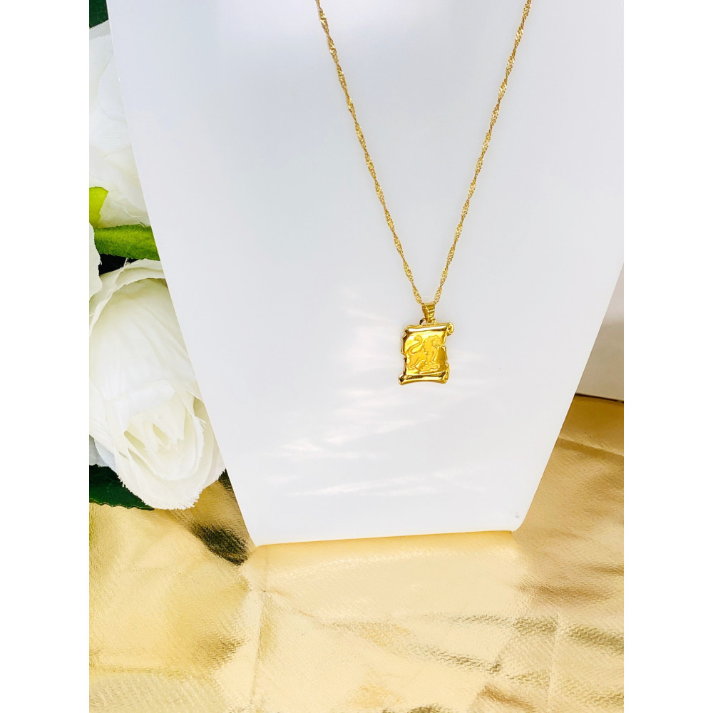 Złota zawieszka wisiorek znak zodiaku lew