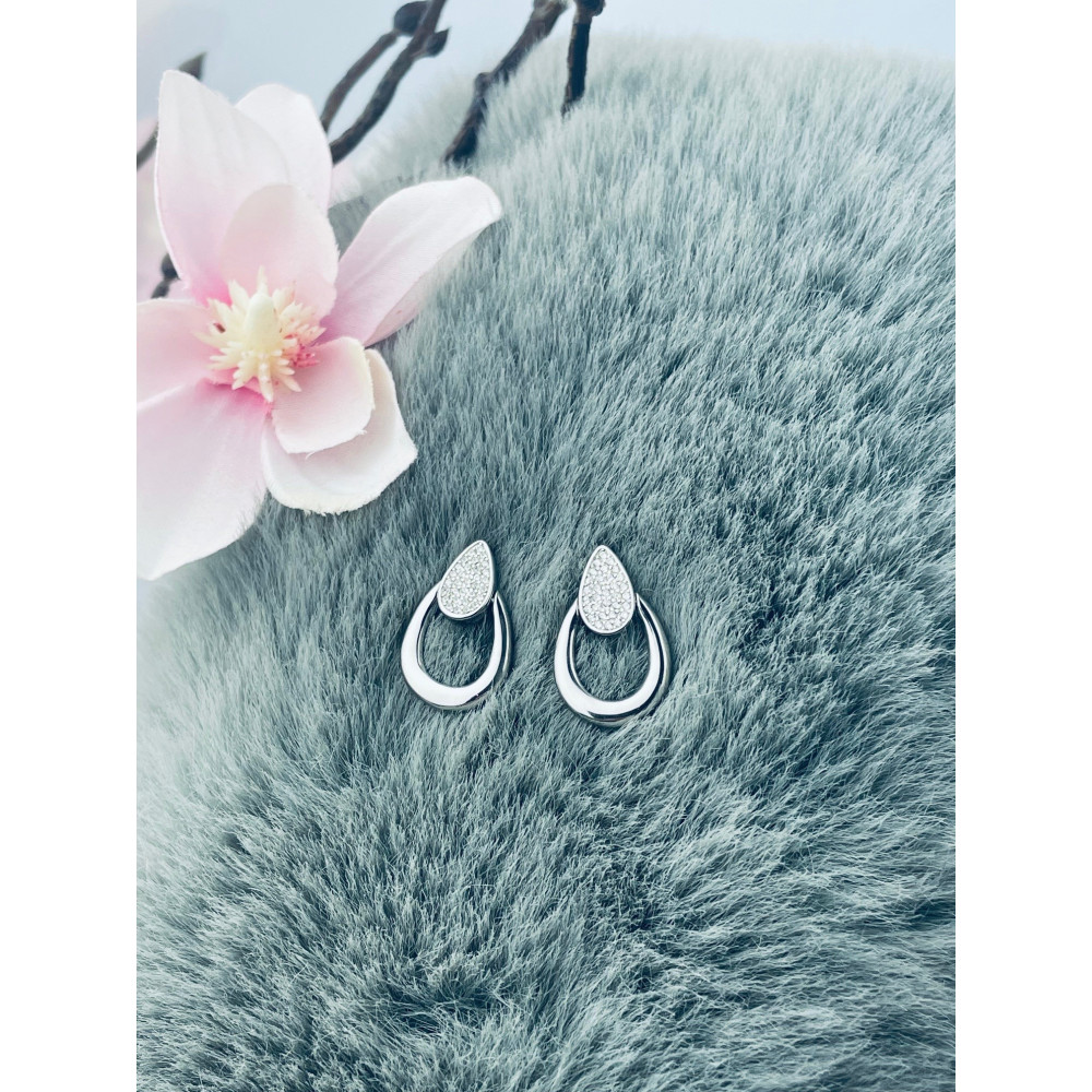 Tröpfchen 925 Silber Ohrringe mit Zirkonia