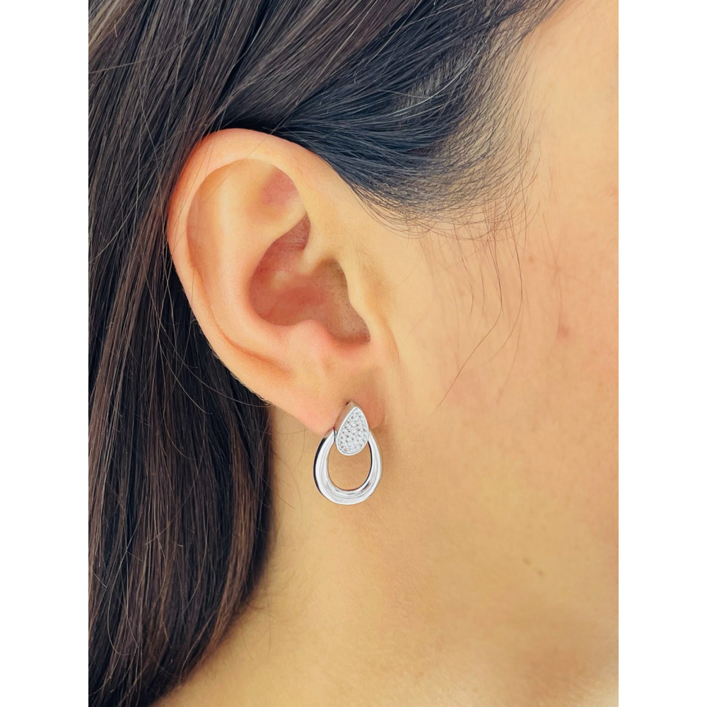Tröpfchen 925 Silber Ohrringe mit Zirkonia