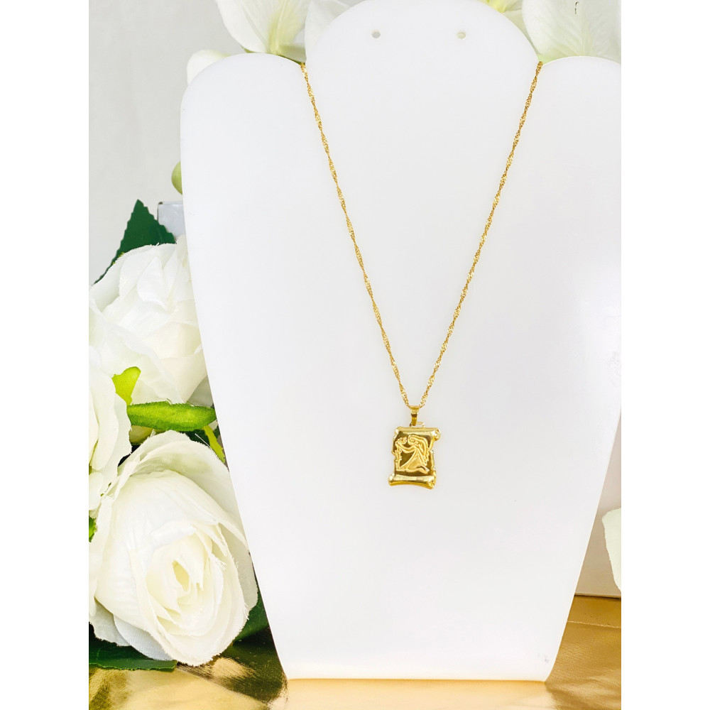 Złoty wisiorek znak zodiaku panna