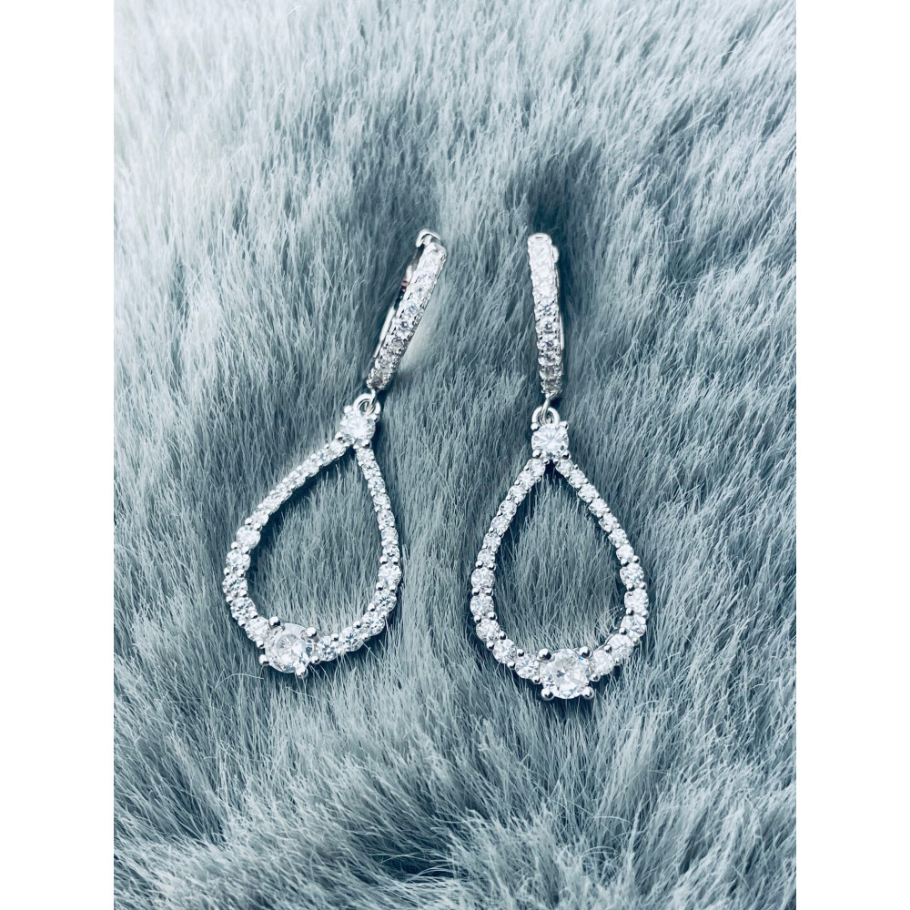 Tröpfchen 925 Silber Ohrringe mit Zirkonia