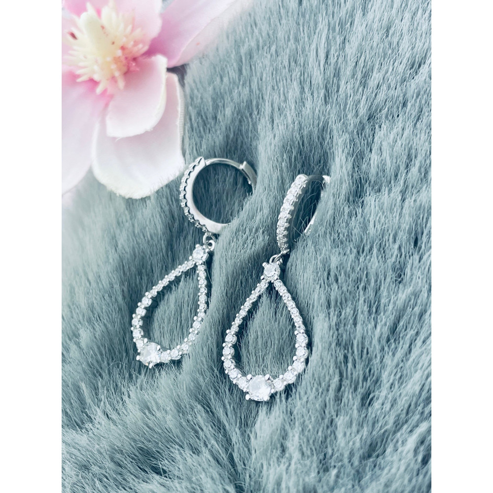 copy of Złote kolczyki przecinki z cyrkoniami