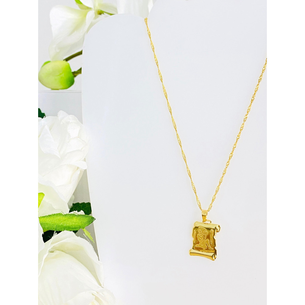 Złota zawieszka wisiorek znak zodiaku wodnik