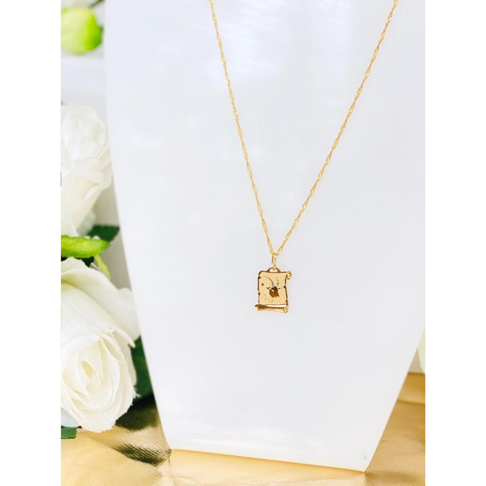 Złota zawieszka wisiorek znak zodiaku koziorożec