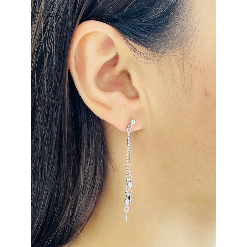 Srebrne kolczyki wiszące serca serduszka