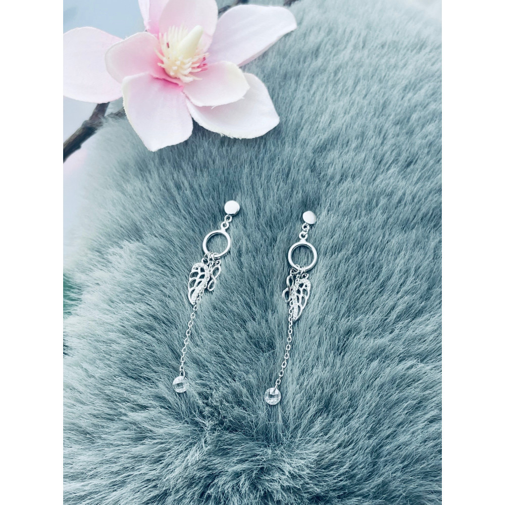 Infinity Flügel Kreis 925 Silber Ohrringe mit Zirkonia Damen