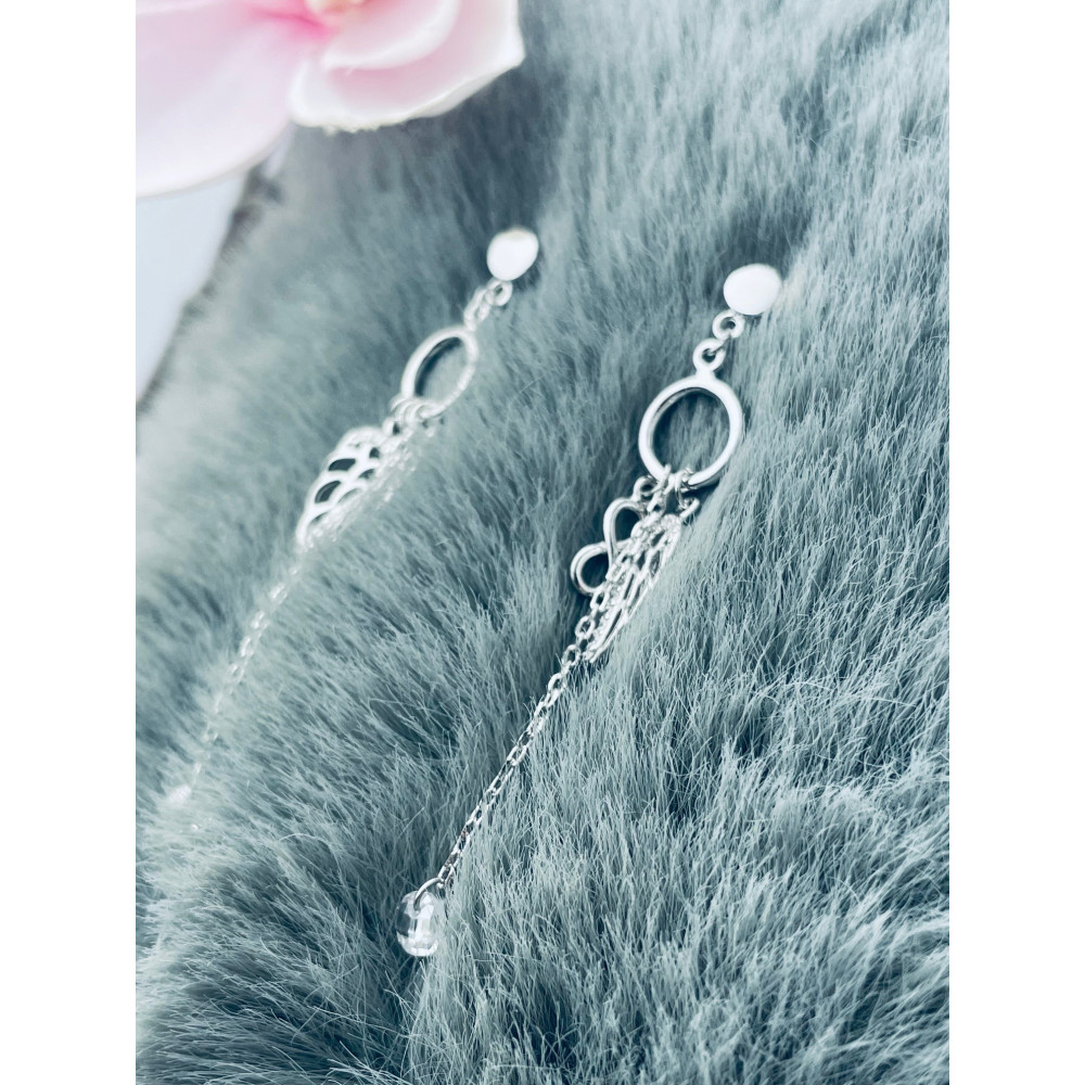 Infinity Flügel Kreis 925 Silber Ohrringe mit Zirkonia Damen