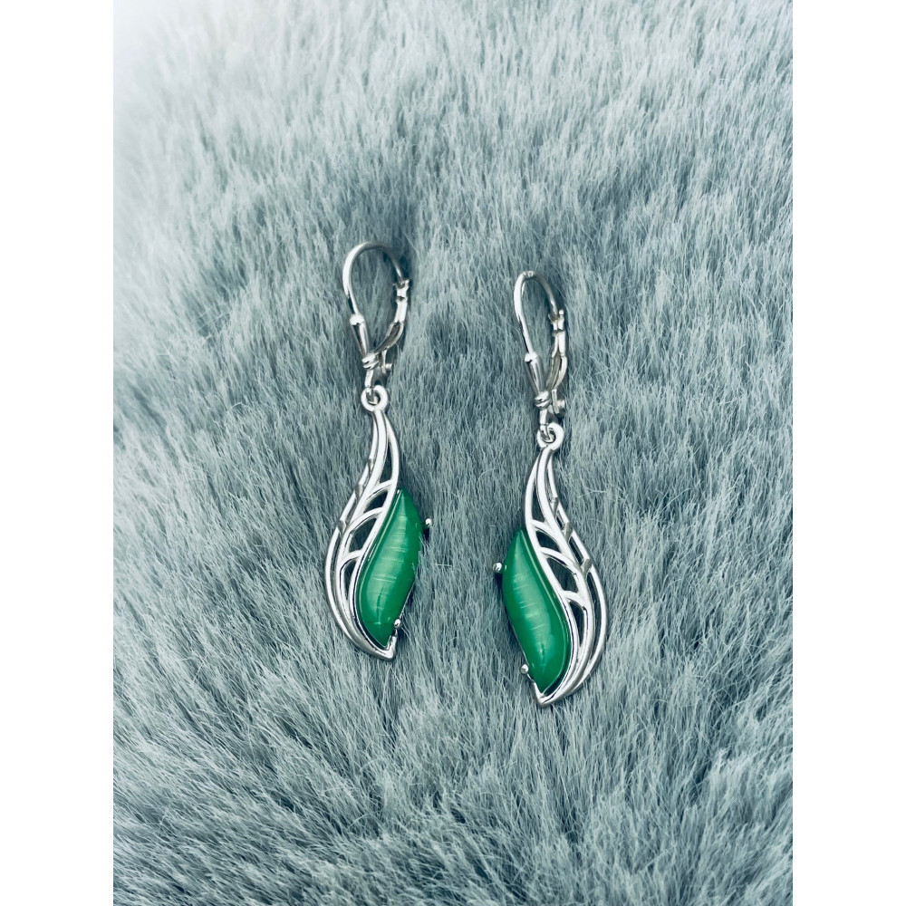 925 Silber Ohrringe mit Obsidian