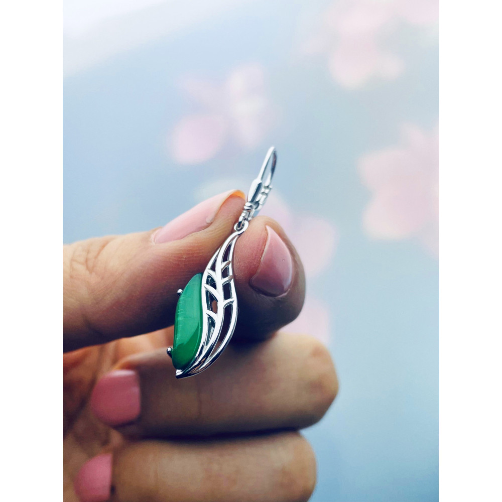 925 Silber Ohrringe mit Obsidian