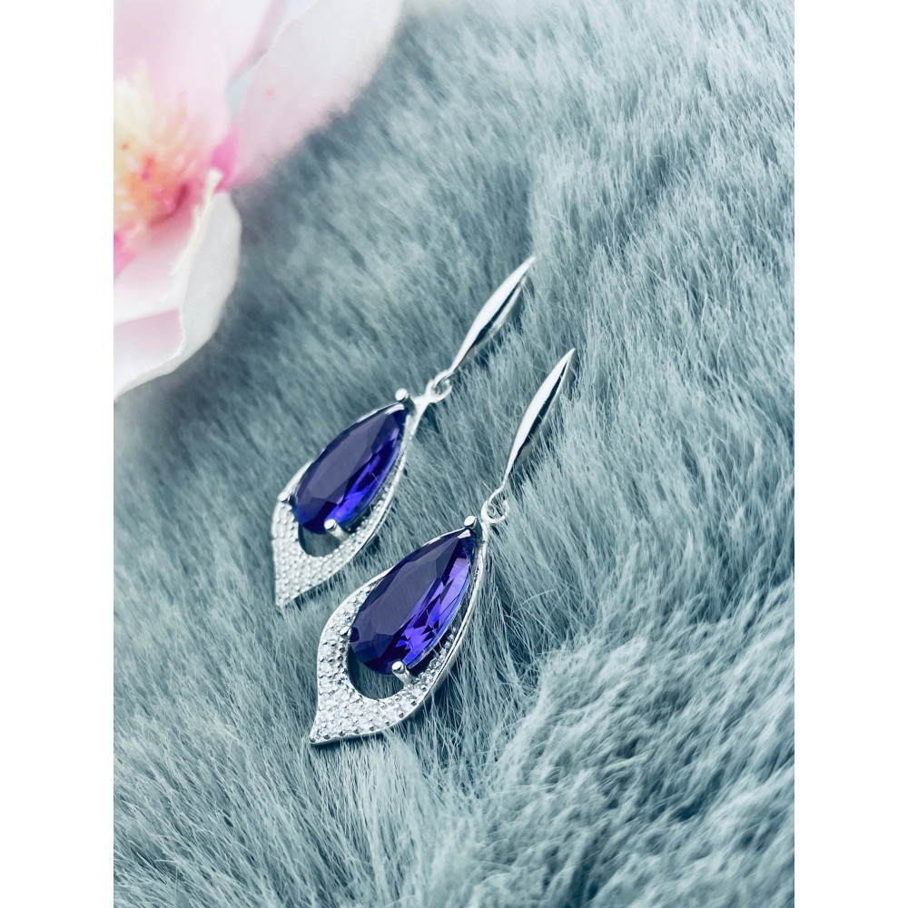 copy of Złote kolczyki przecinki z cyrkoniami