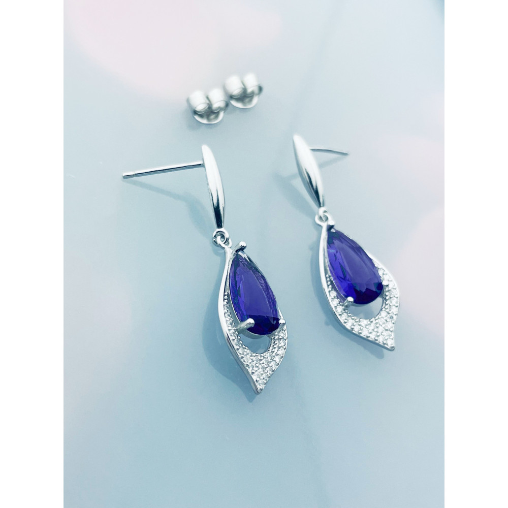 Träne 925 Silber Ohrringe mit Zirkonia