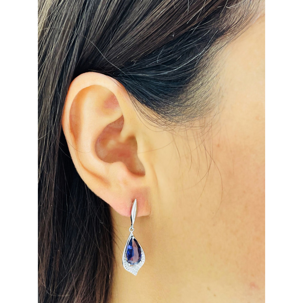 Träne 925 Silber Ohrringe mit Zirkonia