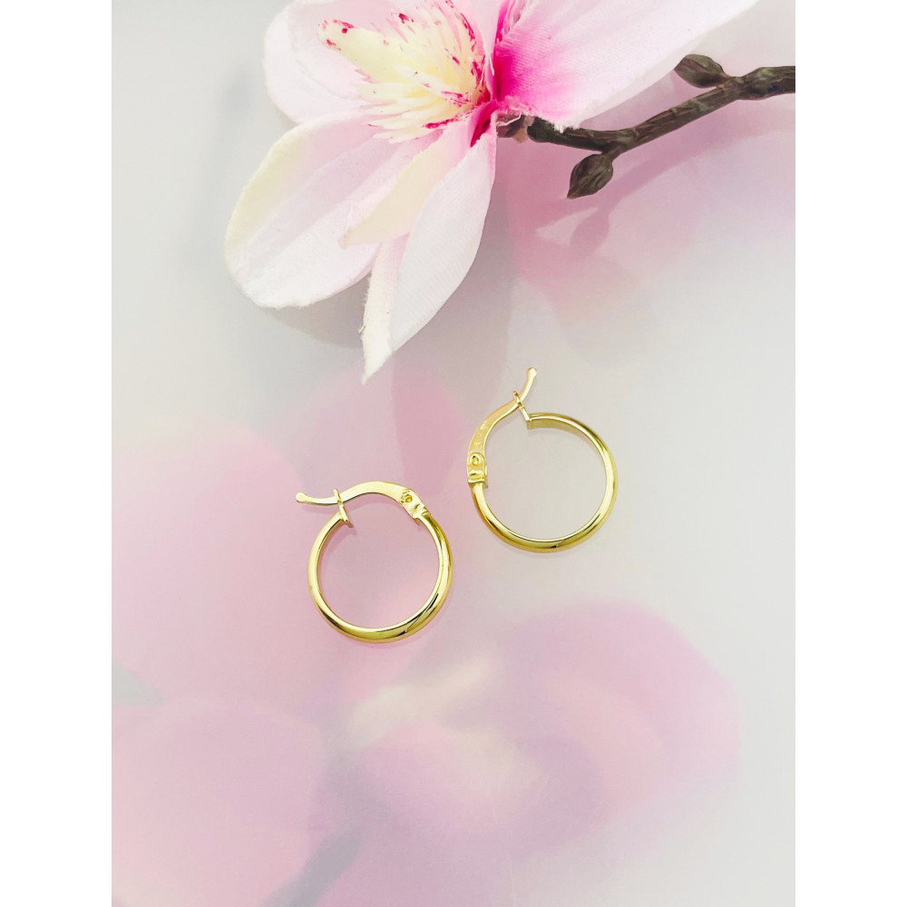 Kreis Creolen Ohrringe Ohrhänger Ohrstecker Ohrschmuck Paar Gelbgold 585er 14KT