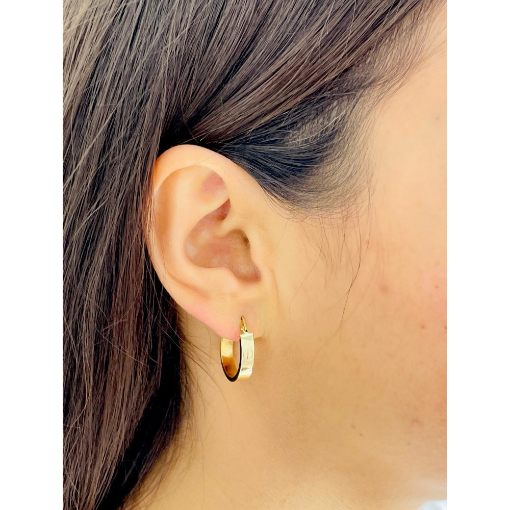 Kreis Creolen Ohrringe Ohrhänger Ohrstecker Ohrschmuck Paar Gelbgold 585er 14KT