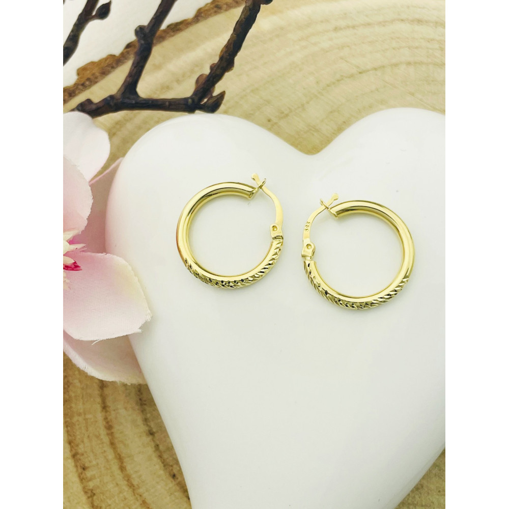 copy of Złote kolczyki kuleczki z cyrkoniami dwukolorowe