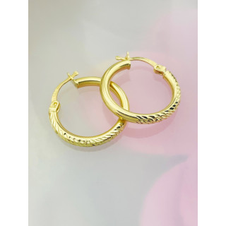 Kreis Creolen Ohrringe Ohrhänger Ohrstecker Ohrschmuck Paar Gelbgold 585er 14KT