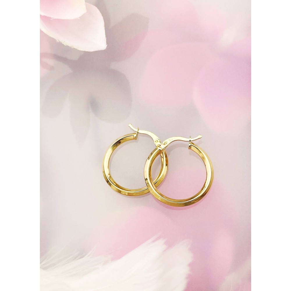 Kreis Creolen Ohrringe Ohrhänger Ohrstecker Ohrschmuck Paar Gelbgold 585er 14KT