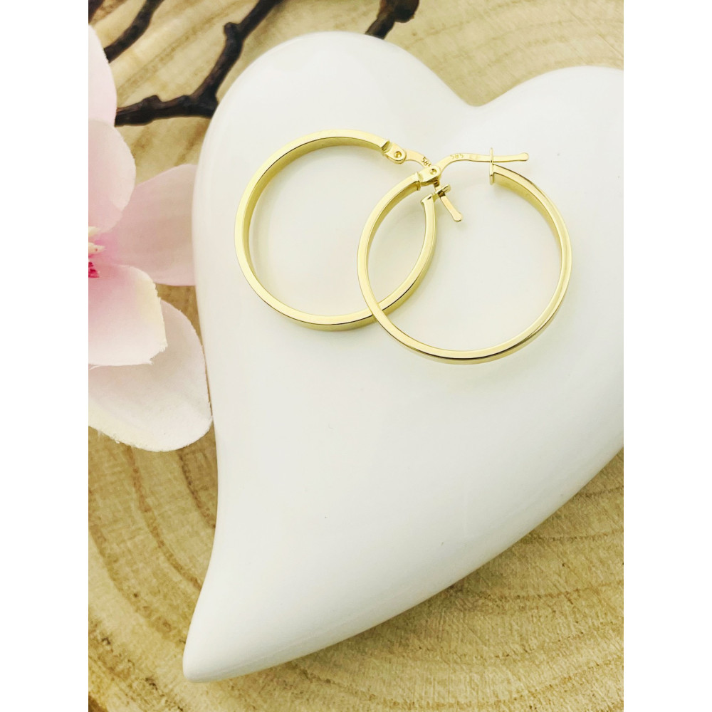 Złote kolczyki koła duże polerowane