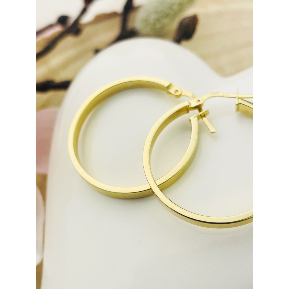 Kreis Creolen Ohrringe Ohrhänger Ohrstecker Ohrschmuck Paar Gelbgold 585er 14KT