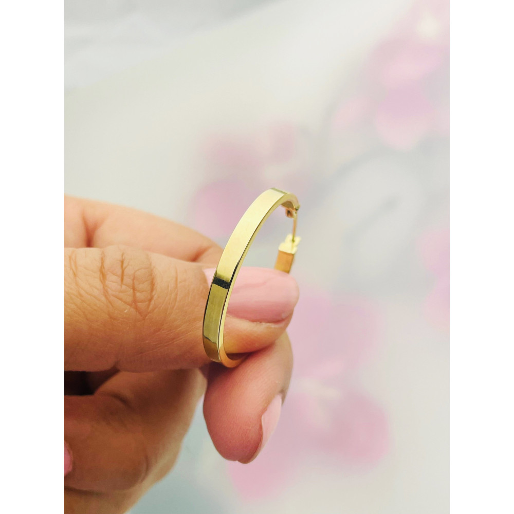 Kreis Creolen Ohrringe Ohrhänger Ohrstecker Ohrschmuck Paar Gelbgold 585er 14KT