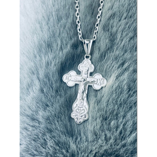 Silber Anhänger orthodoxes Kreuz mit Jesus Christus Erstkommunion Taufe