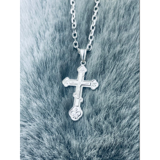 Silber Anhänger orthodoxes Kreuz mit Jesus Christus Erstkommunion Taufe