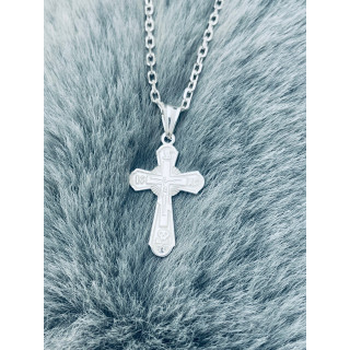 Silber Anhänger orthodoxes Kreuz mit Jesus Christus Erstkommunion Taufe