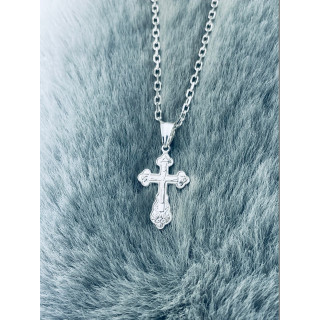 Silber Anhänger orthodoxes Kreuz mit Jesus Christus Erstkommunion Taufe