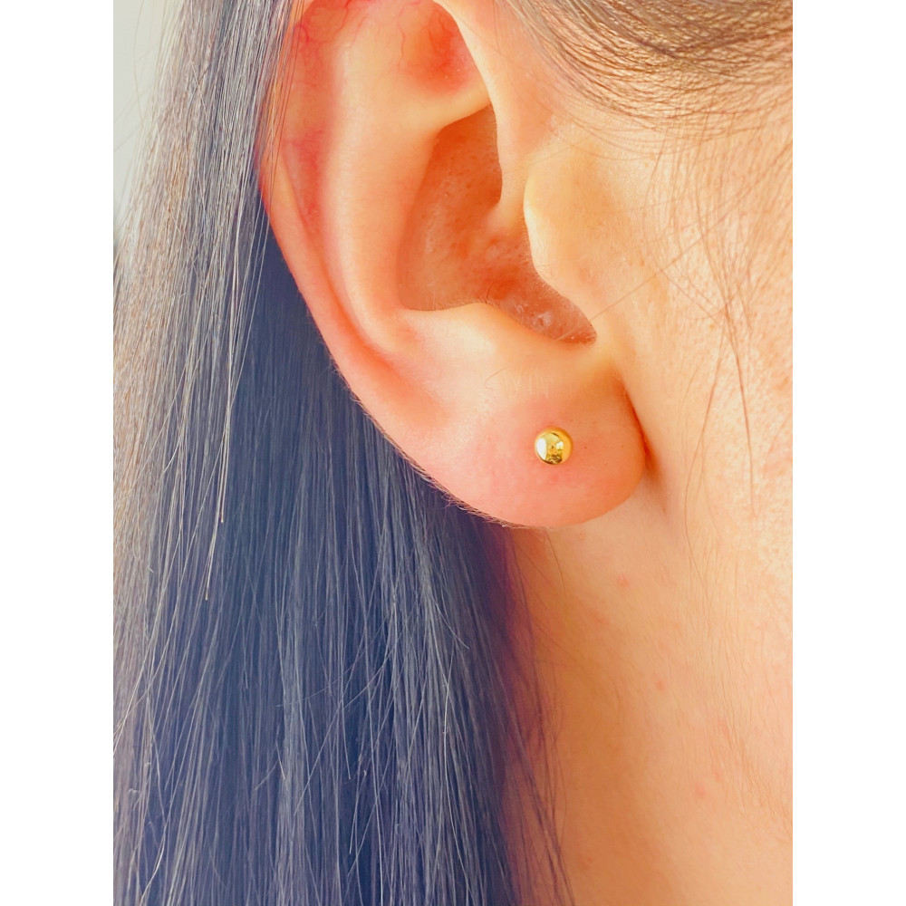 Ohrringe Ohrhänger Ohrstecker Ohrschmuck Kugel Gelbgold Paar