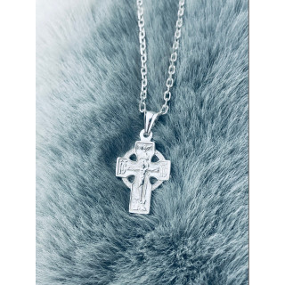 Silber Anhänger orthodoxes Kreuz mit Jesus Christus Erstkommunion Taufe