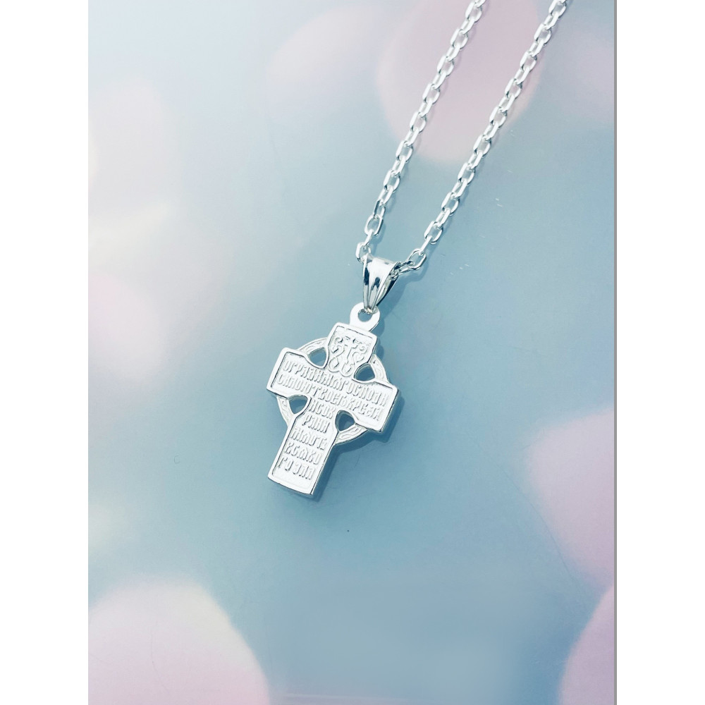 Silber Anhänger orthodoxes Kreuz mit Jesus Christus Erstkommunion Taufe