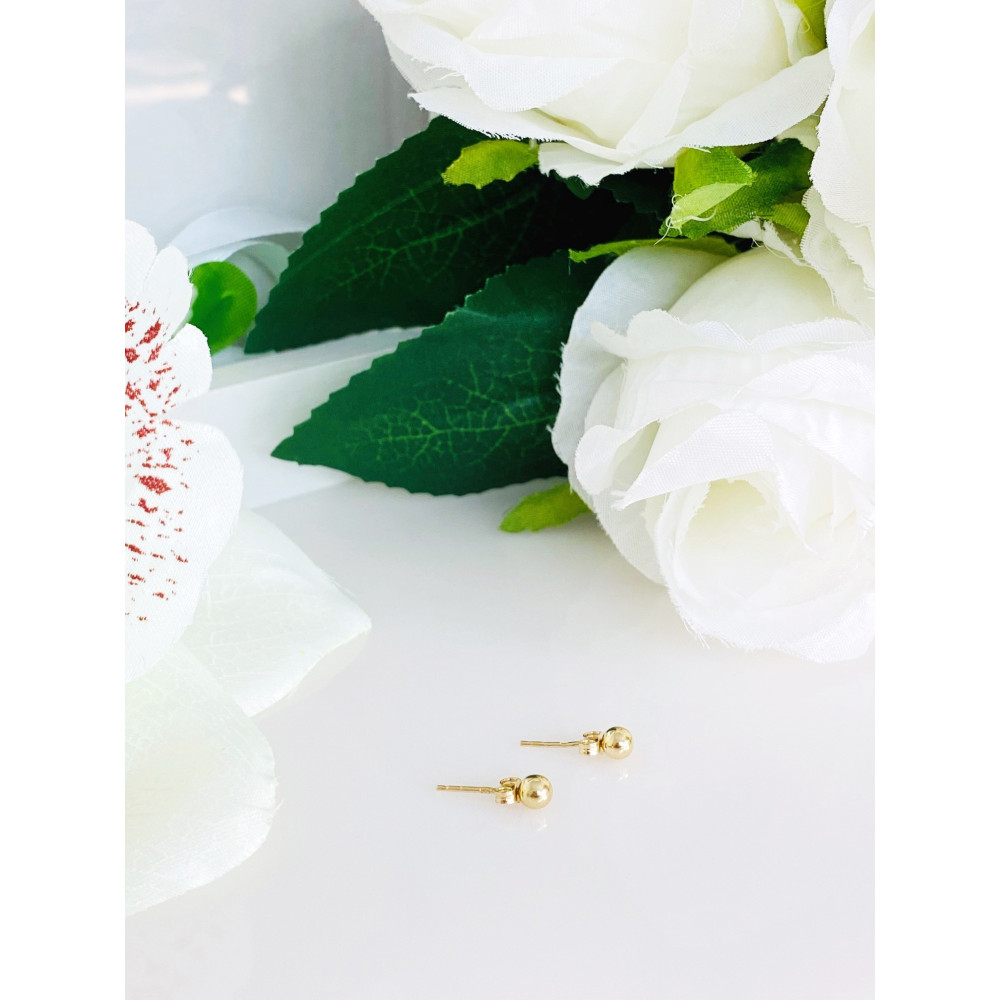 Ohrringe Ohrhänger Ohrstecker Ohrschmuck Kugel Gelbgold Paar