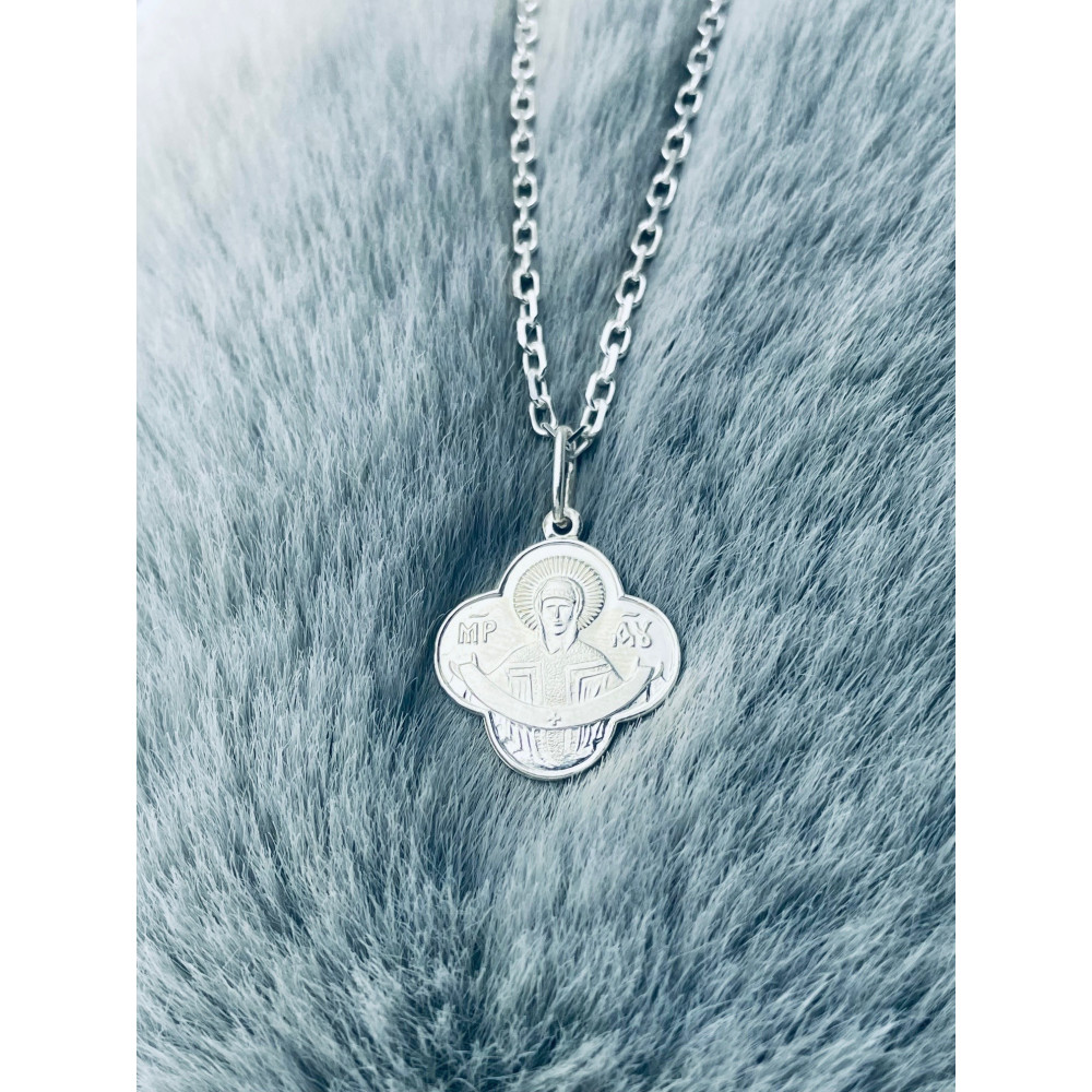 Silber Anhänger Orthodoxe Madonna Maria  Erstkommunion 925er