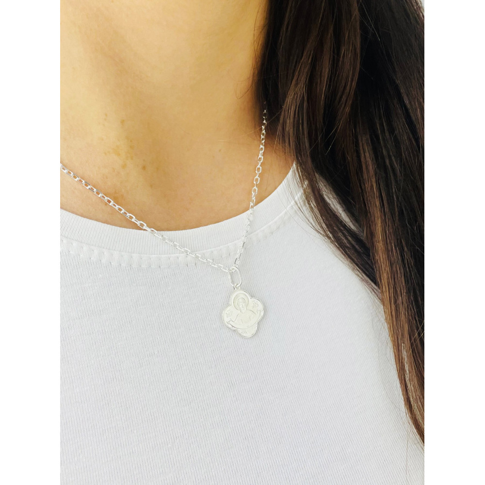 Silber Anhänger Orthodoxe Madonna Maria  Erstkommunion 925er