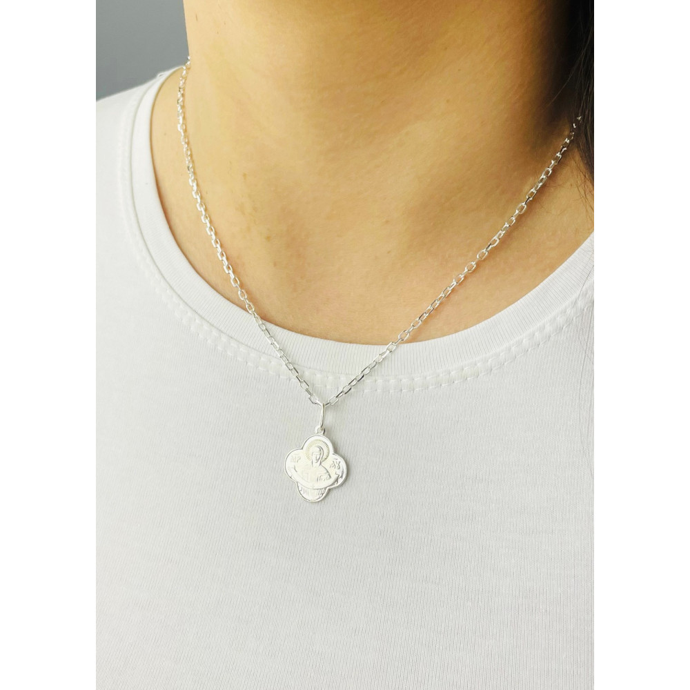 Silber Anhänger Orthodoxe Madonna Maria  Erstkommunion 925er