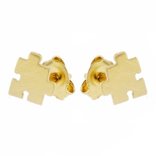 Złote kolczyki puzzle puzzel